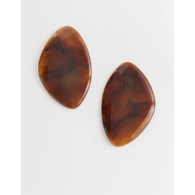 DesignB London statement resin stud earrings in brown 115030056