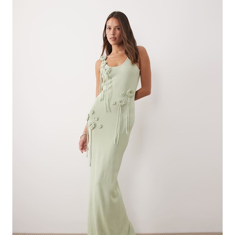Wanderdoll exclusive Lillie knitted scoop neck corsage tassel