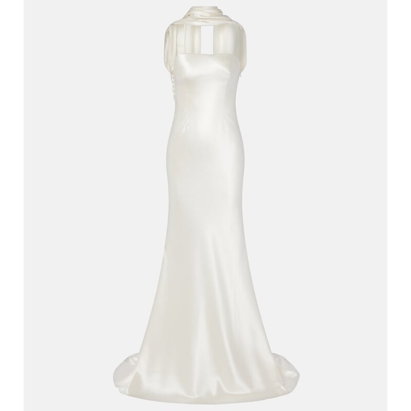 Danielle Frankel Bridal River silk and wool bustier gown