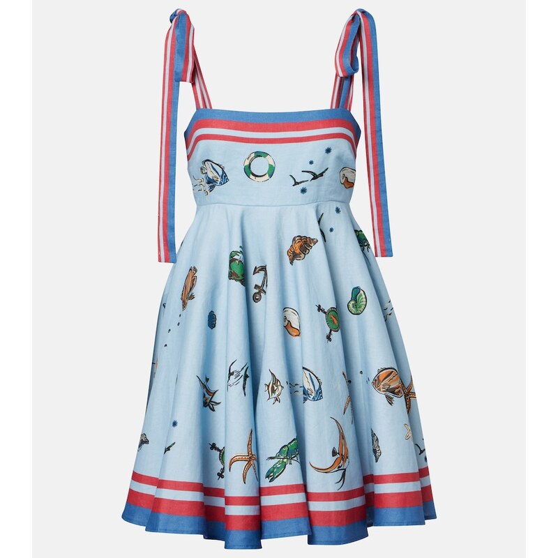 Alémais Printed linen minidress