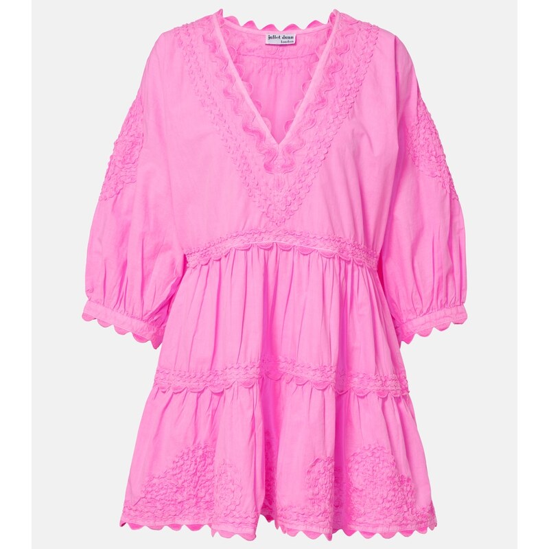 Juliet Dunn Embroidered cotton minidress