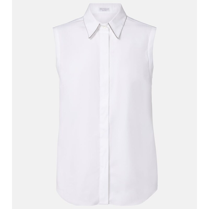 Brunello Cucinelli Monili cotton-blend top