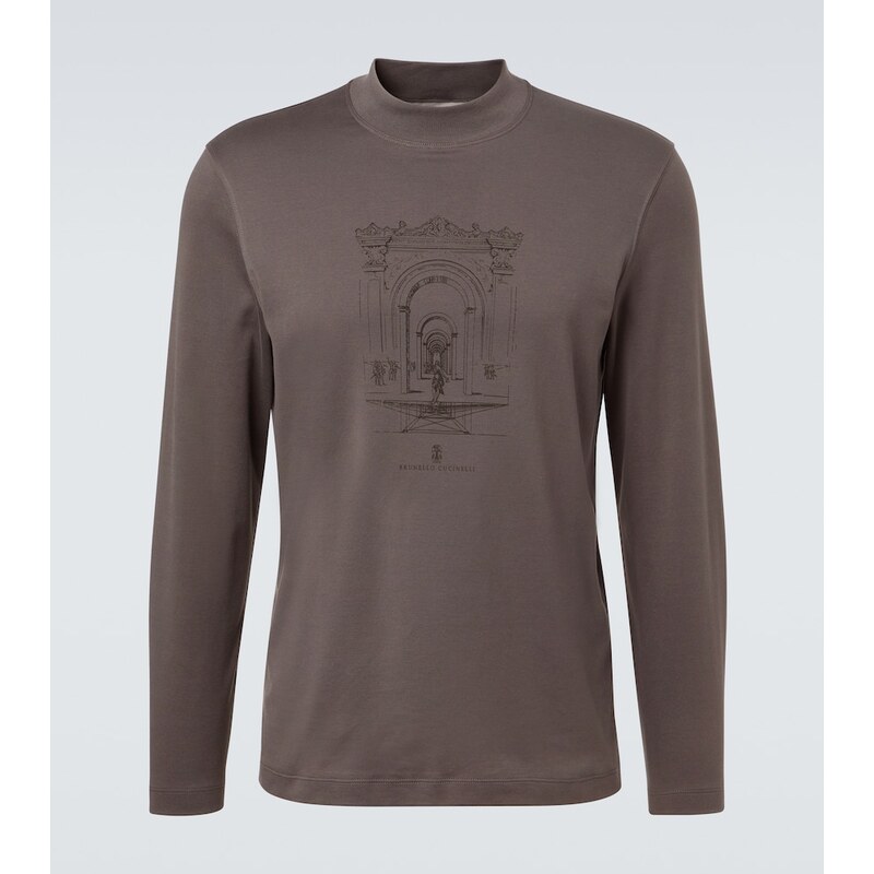 Brunello Cucinelli Printed cotton jersey T-shirt