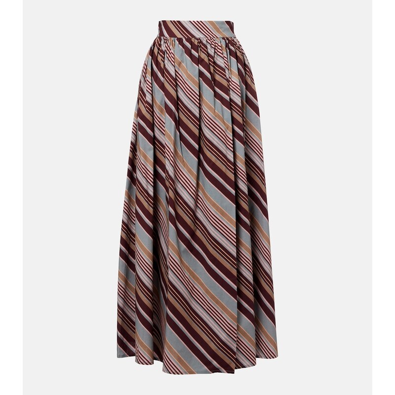 Adriana Degreas Striped cotton-blend maxi skirt