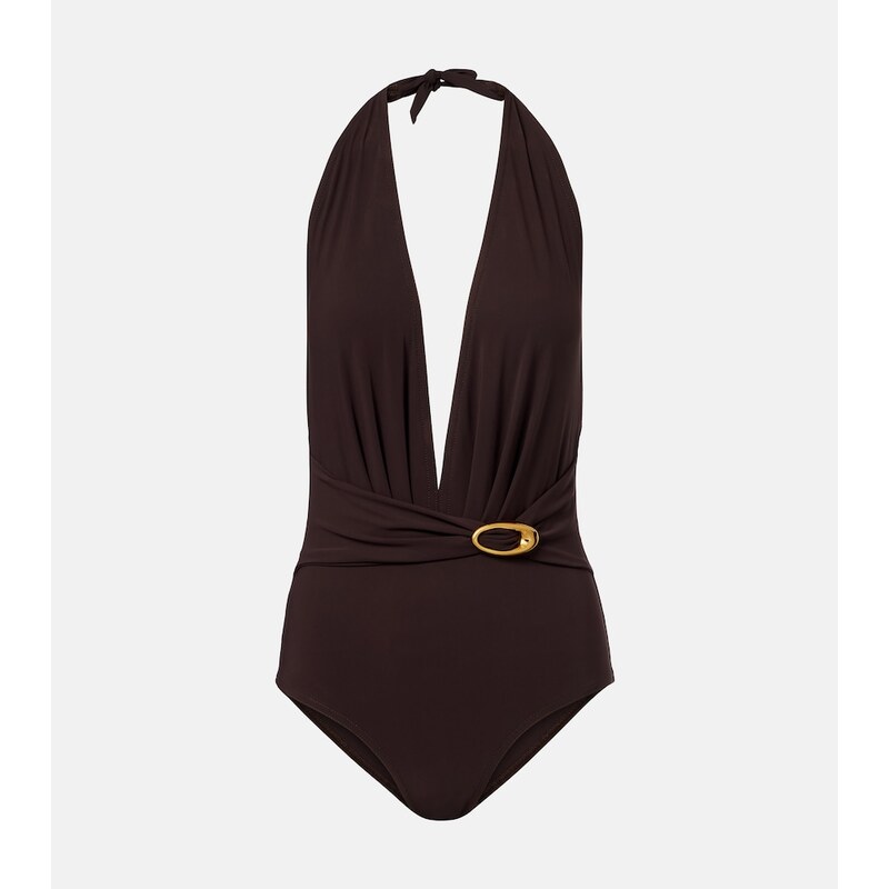 Karla Colletto Solid halterneck swimsuit