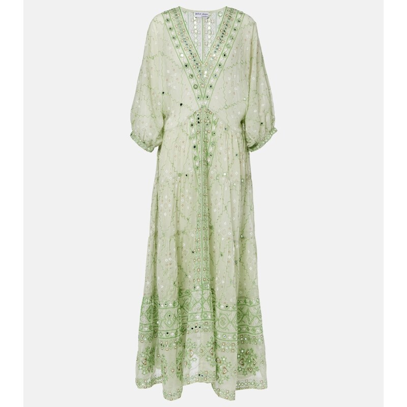 Juliet Dunn Embellished cotton maxi dress