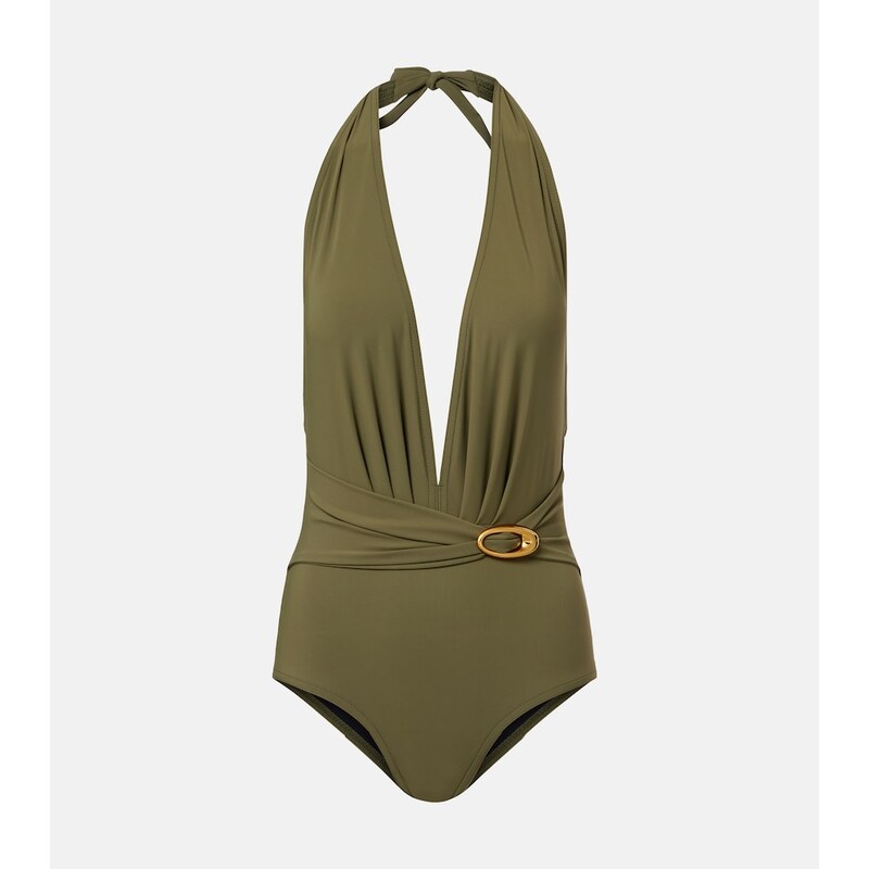 Karla Colletto Solid embellished swimsuit