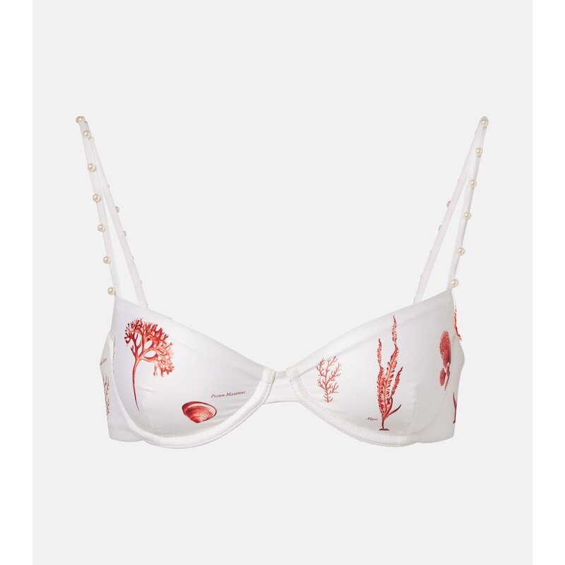 Agua by Agua Bendita Magdalena embellished printed bikini top