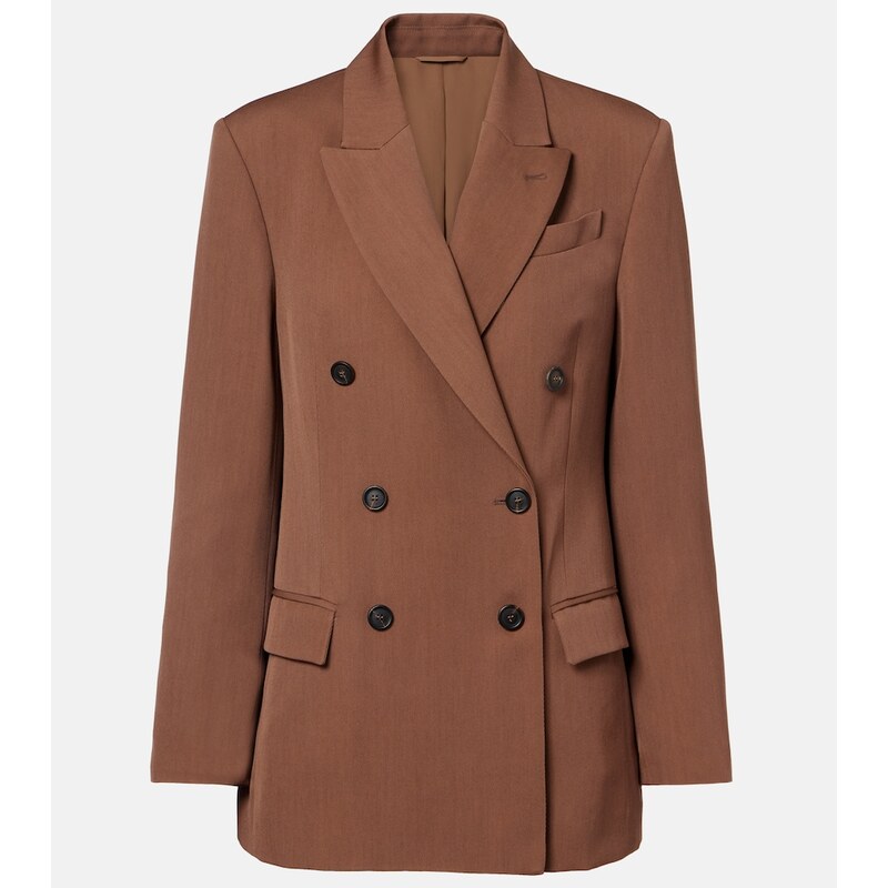Brunello Cucinelli Double-breasted wool-blend blazer