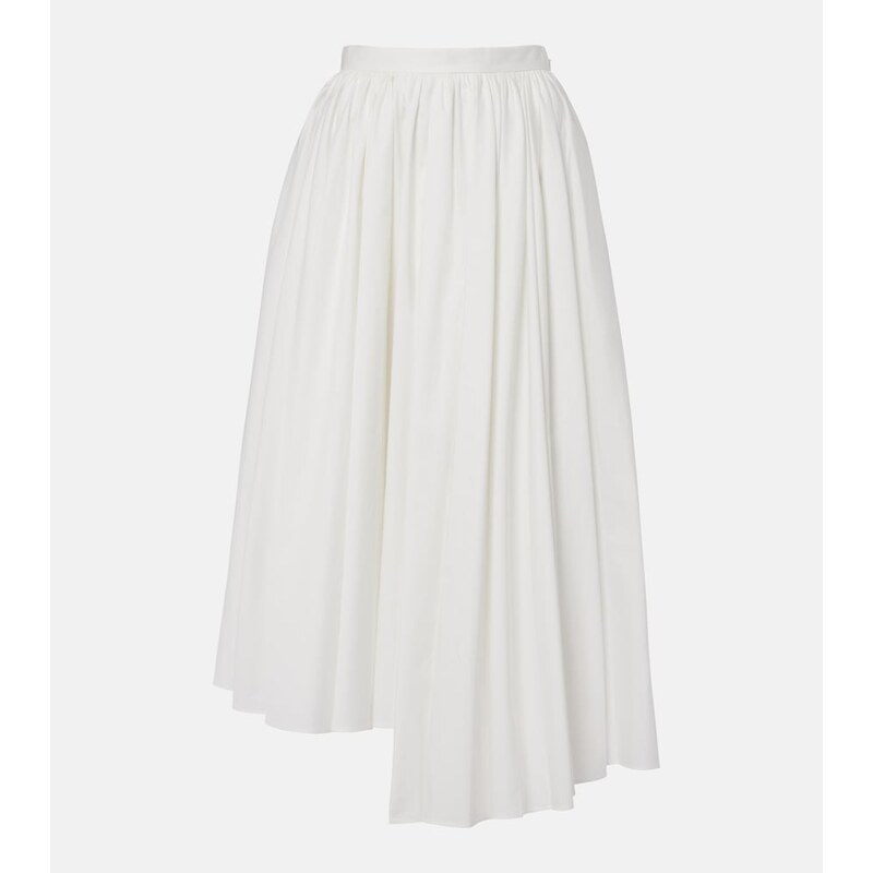 Self-Portrait Cotton poplin midi skirt