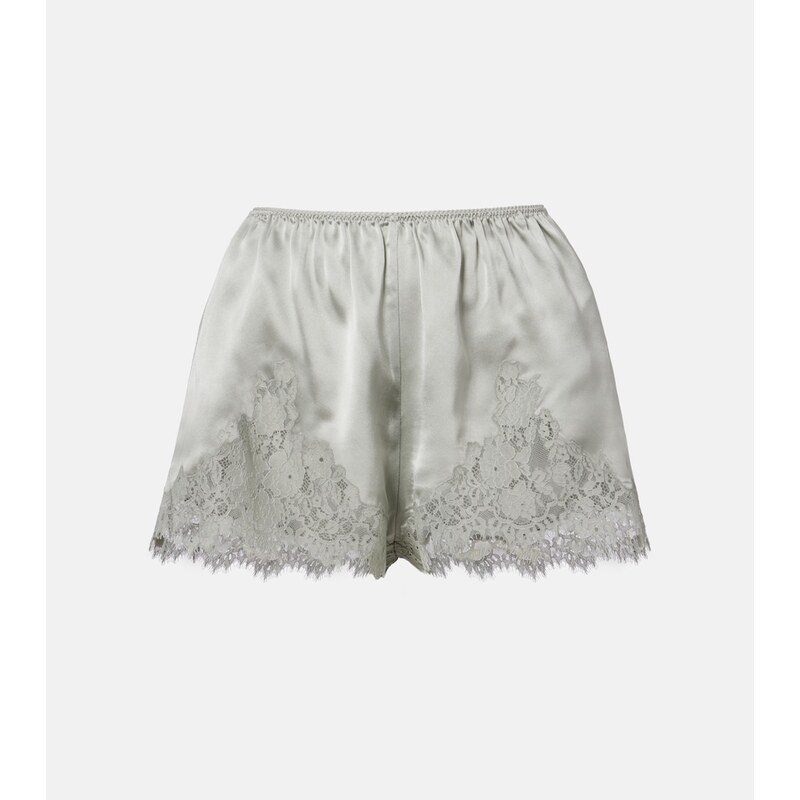 Dôen Iona lace-trimmed silk shorts