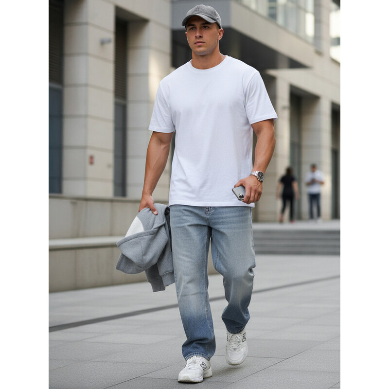 BASIC Pánské baggy jeans džíny modré