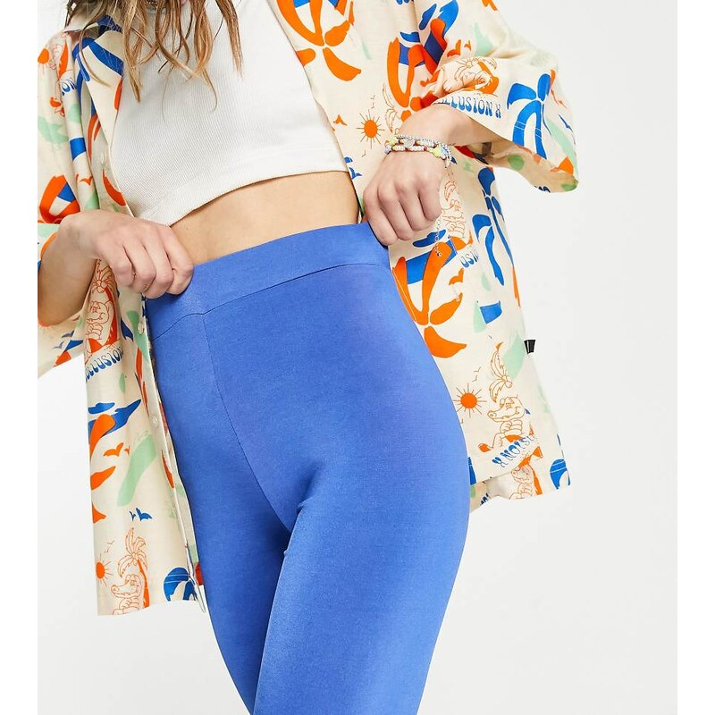 COLLUSION disco legging shorts in blue co-ord 114841049