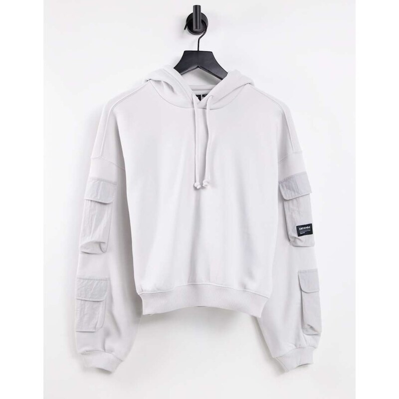 Dr Denim utility hoodie with pockets in grey 114841091