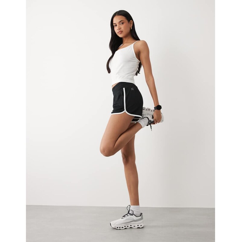 4505 retro mesh short with piping and jersey liner in black 114841268