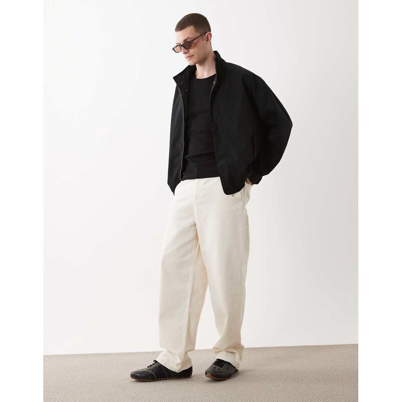 ASOS DESIGN oversized funnel neck jacket in black