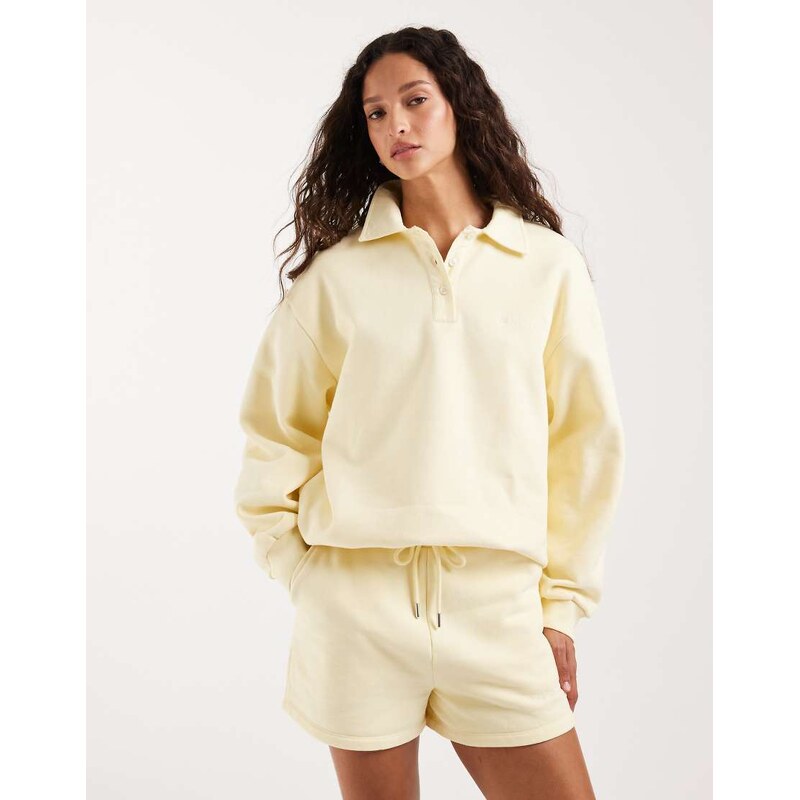4th & Reckless cotton embroidered logo collared polo sweatshirt
