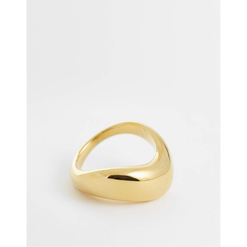 ASOS DESIGN waterproof stainless steel ring with clean wave
