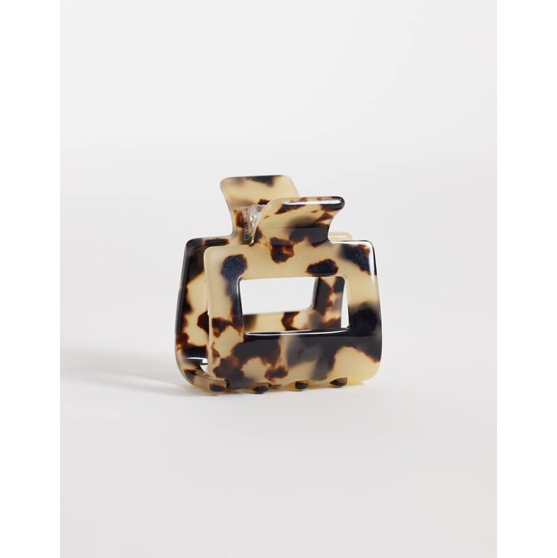 ARKET square claw clip in beige tortoise print-Neutral 115071084