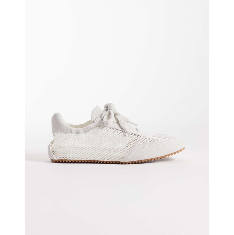 ARKET mesh flat trainers with real suede binding in white 115052130