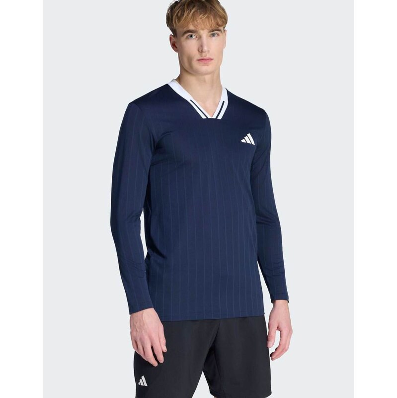 adidas performance Tennis climacool long sleeve top in legend