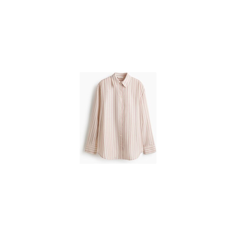 H&M - Oversized košile ze směsi lyocellu - Světle Růžová/Proužky