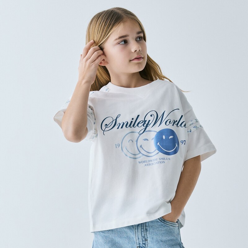 Reserved - Tričko SmileyWorld - krémová