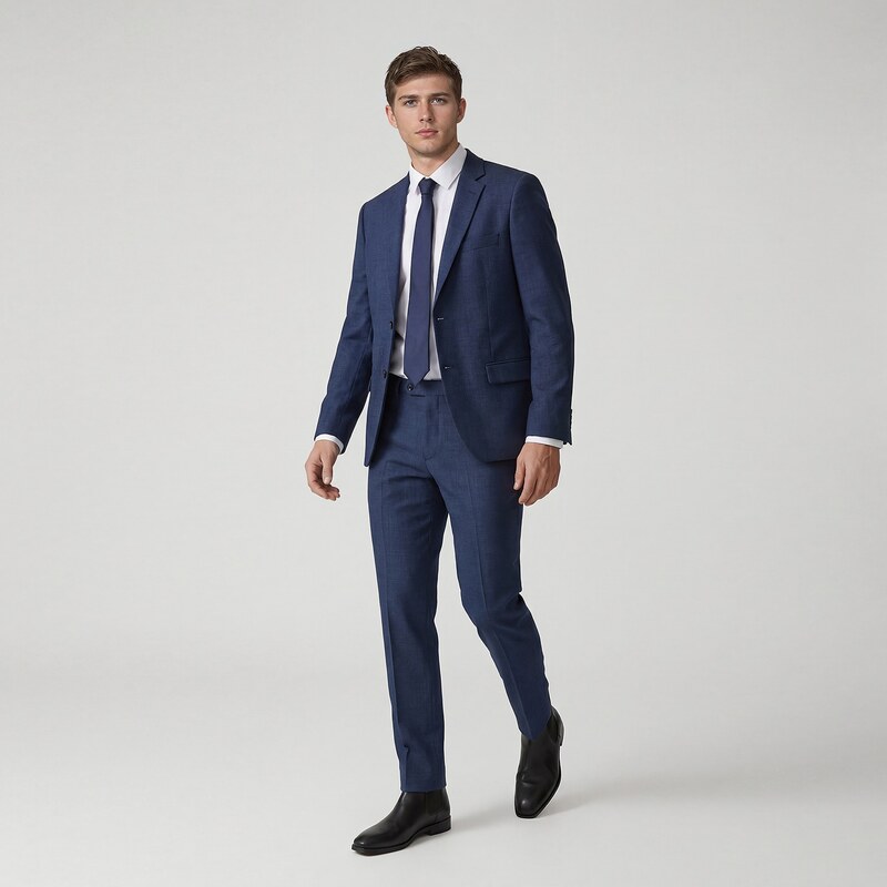 Reserved - Oblekové kalhoty slim fit - tmavomodrá