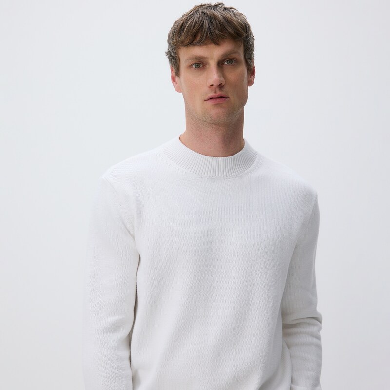 Reserved - Polorolák s vysokým podílem bavlny - bílá