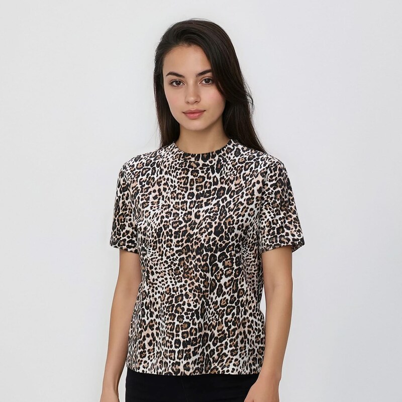 Reserved - Tričko s leopardím potiskem - vícebarevná 114613265