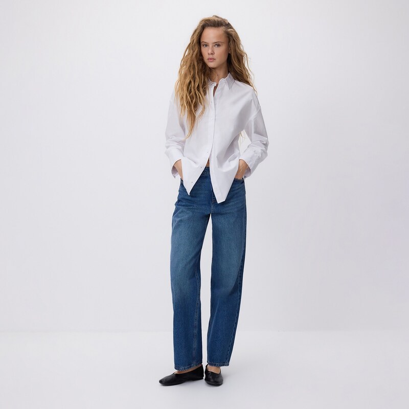 Reserved - Džíny wide leg - modrá 114613826