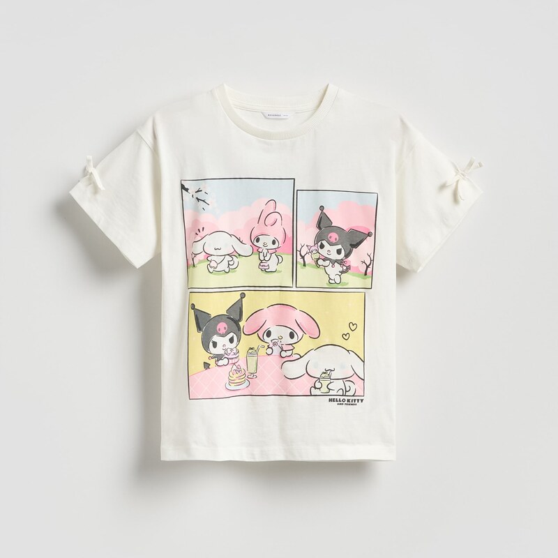 Reserved - Tričko Hello Kitty a přátelé - krémová