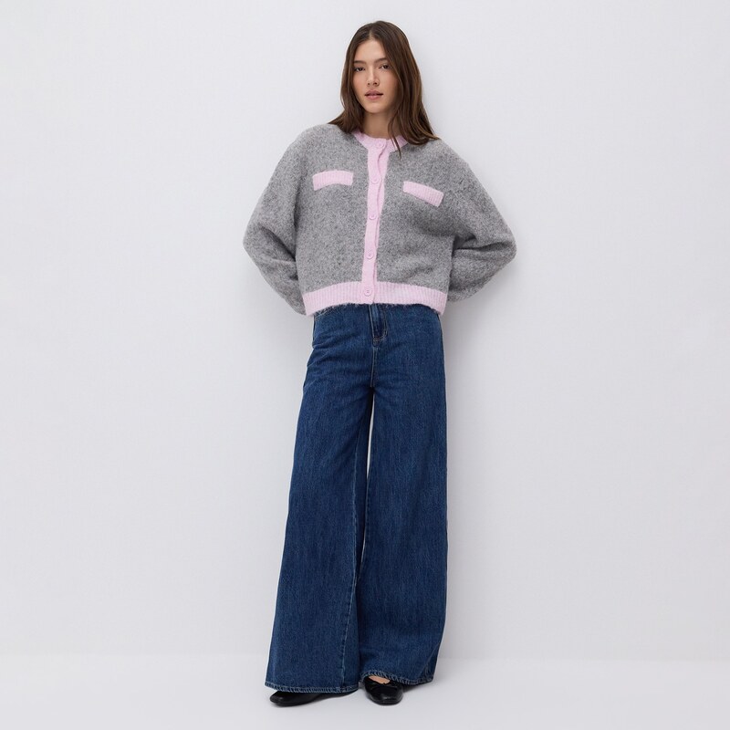 Reserved - Džíny wide leg - modrá 114614119