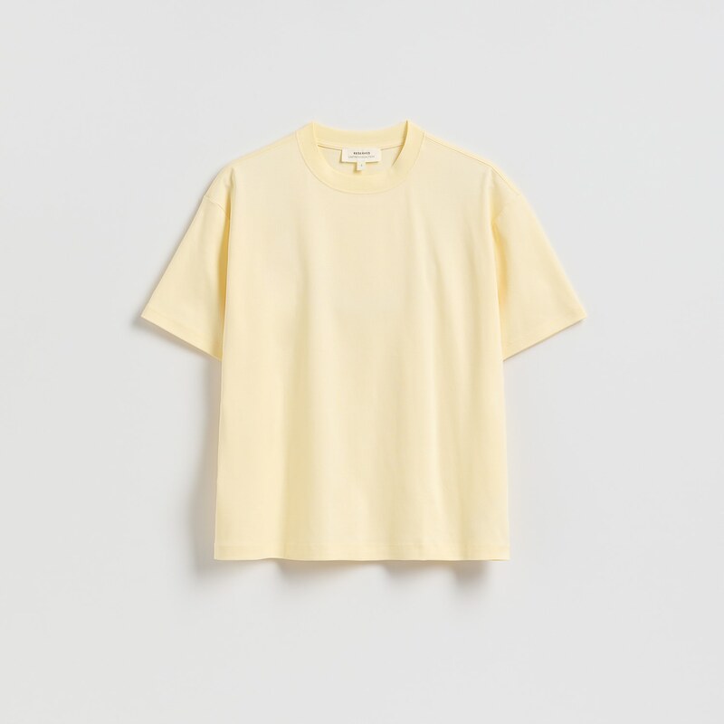 Reserved - Oversize tričko z marcerované bavlny - krémová 114614165