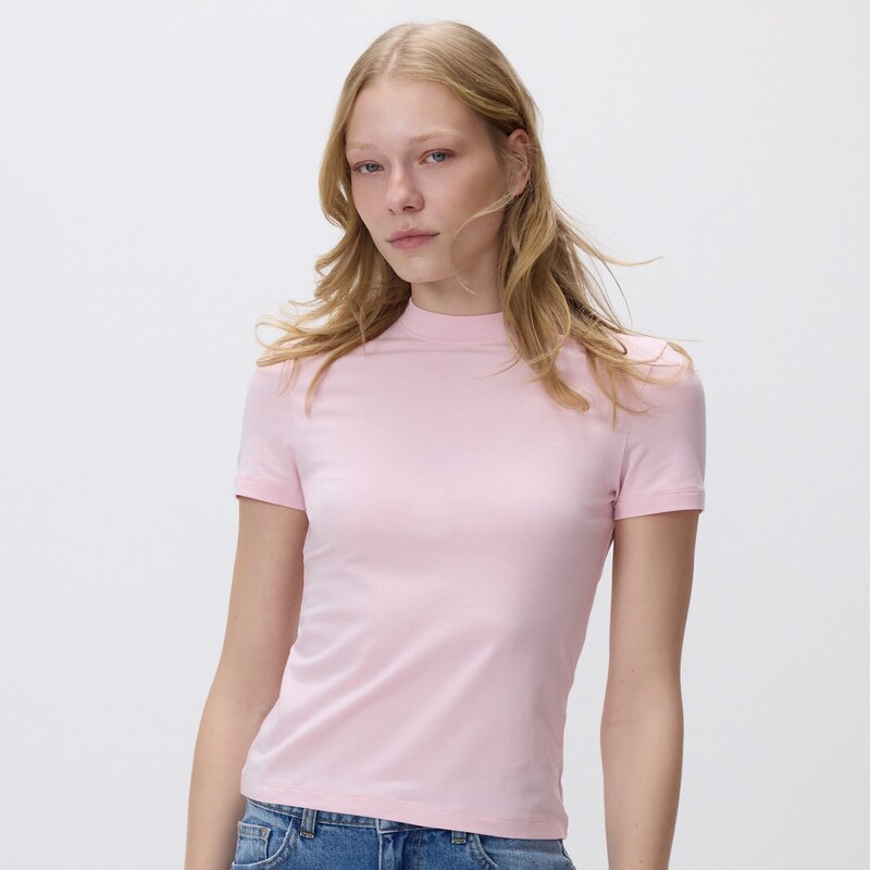 Reserved - Tričko slim fit - pastelově růžová 114614322