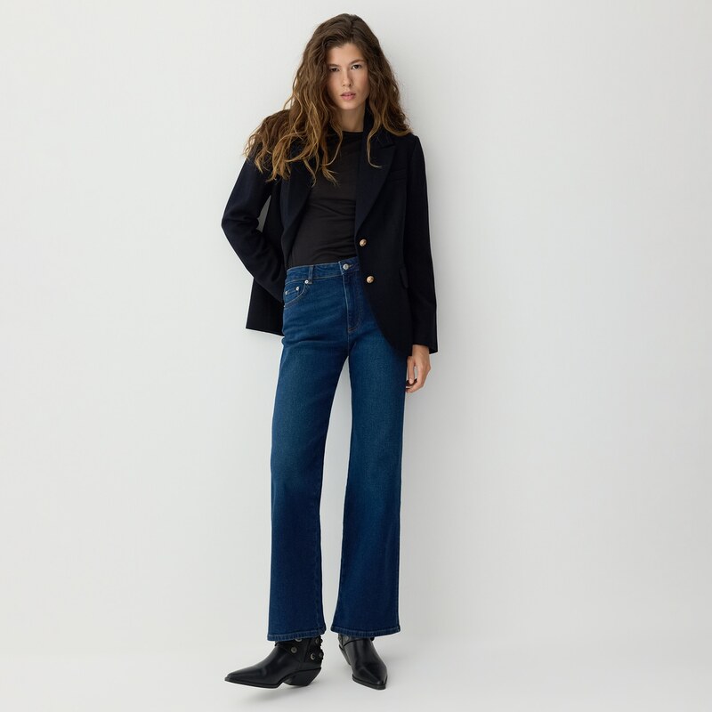 Reserved - Džíny bootcut - tmavomodrá