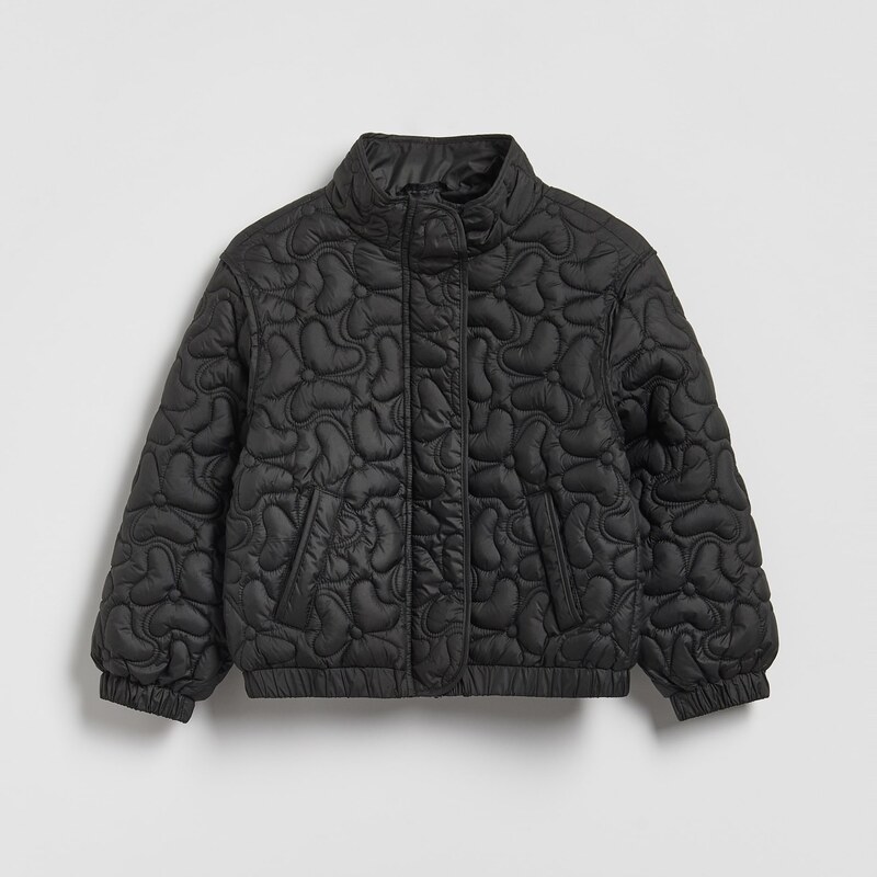 Reserved - Prošívaná bunda bomber - černý