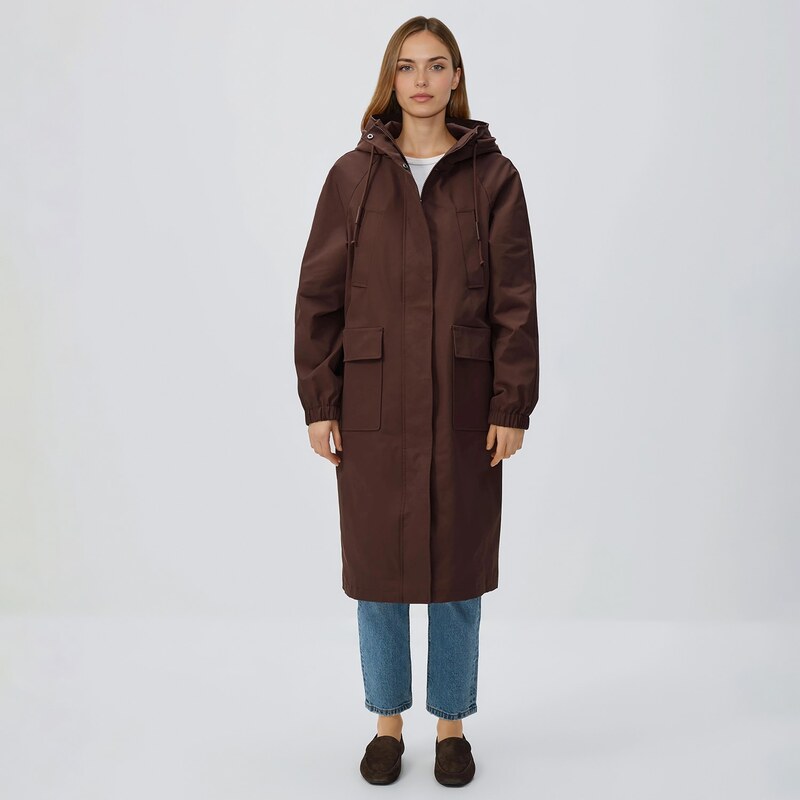 Reserved - Parka s kapucí - hnědá