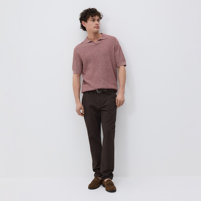 Reserved - Kalhoty chino slim fit - tmavě hnědá