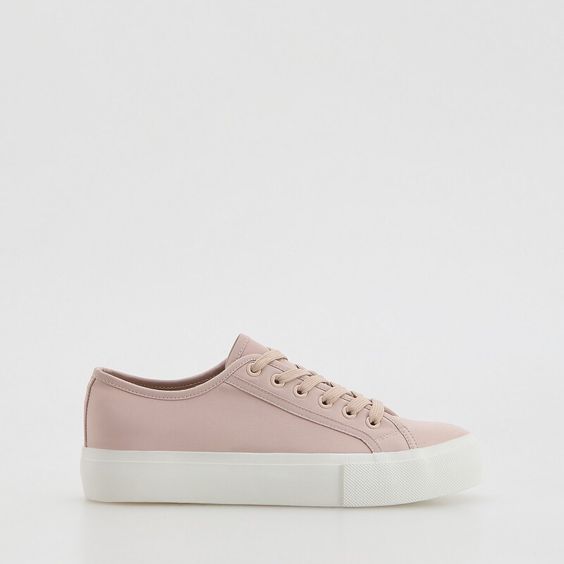 Reserved - Hladké sneakers - tmavě hnědá