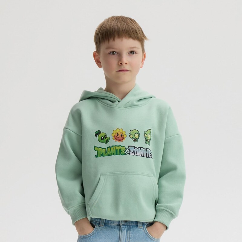 Reserved - Mikina PLANTS VS ZOMBIES - světle zelená