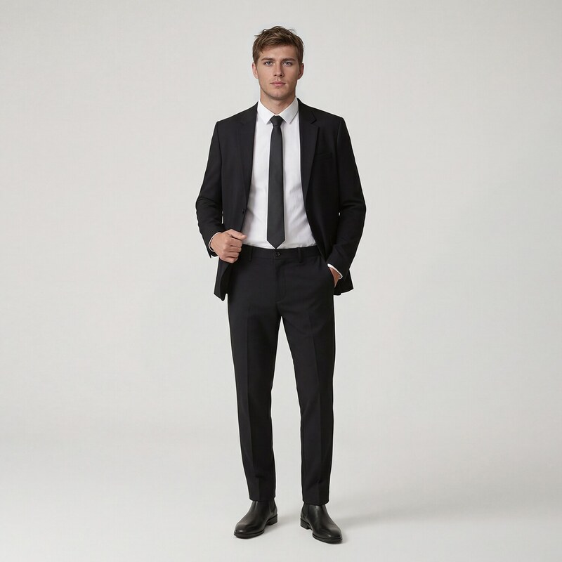 Reserved - Kalhoty chino slim fit - černý