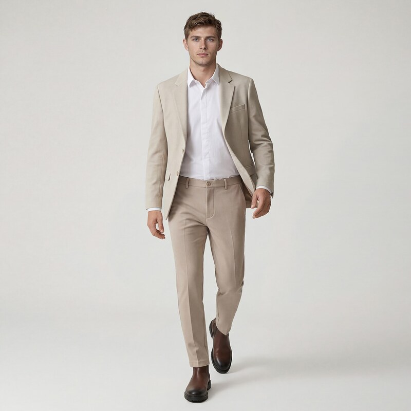 Reserved - Kalhoty chino slim fit - béžová