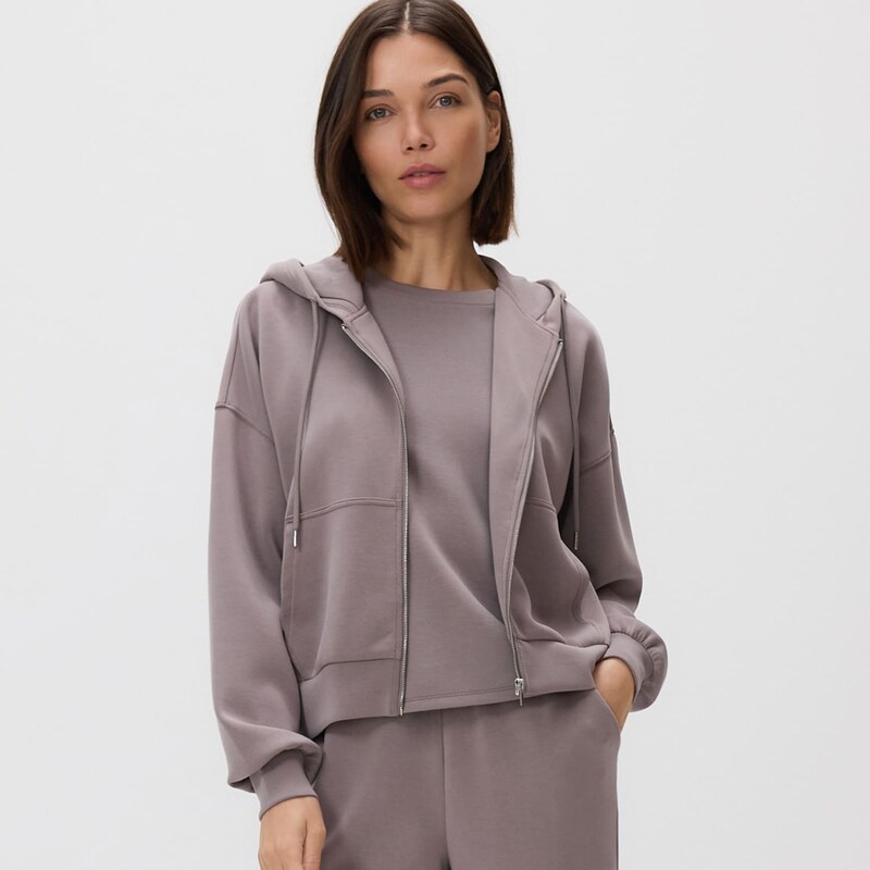 Reserved - Mikina oversized - kávová