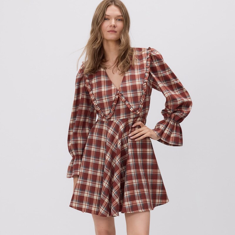 Reserved - LADIES` DRESS - bordó