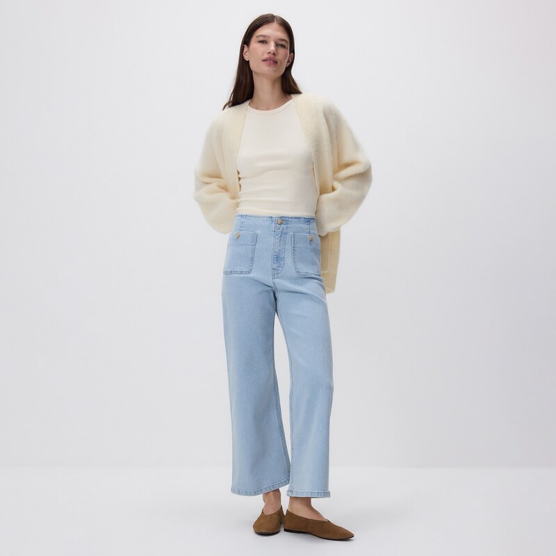 Reserved - Kalhoty culotte - modrá
