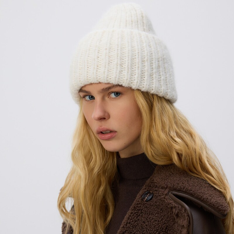 Reserved - Beanie - krémová 114621109