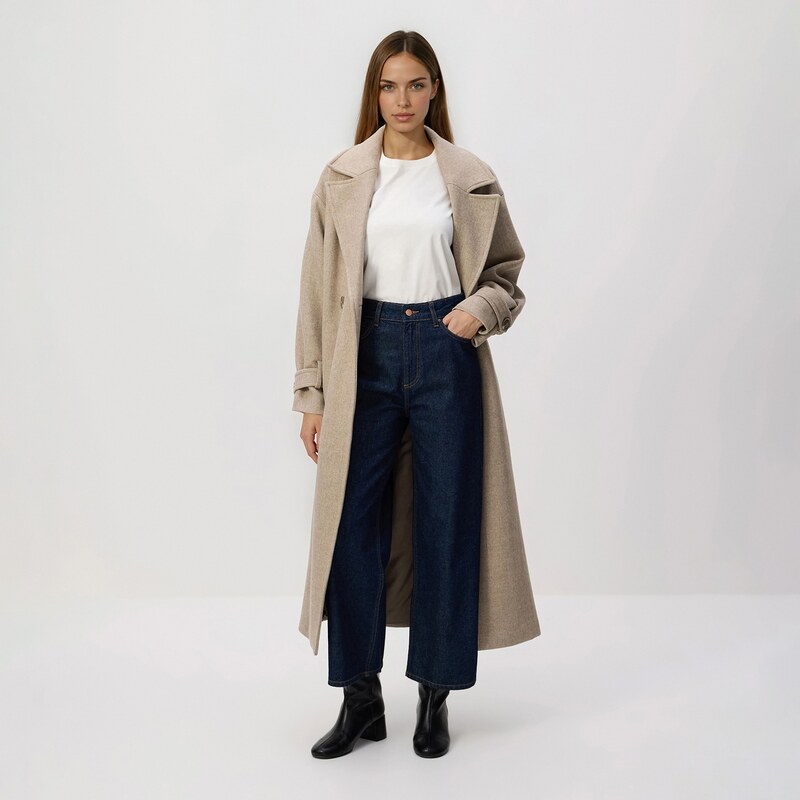 Reserved - Džíny culottes - tmavomodrá