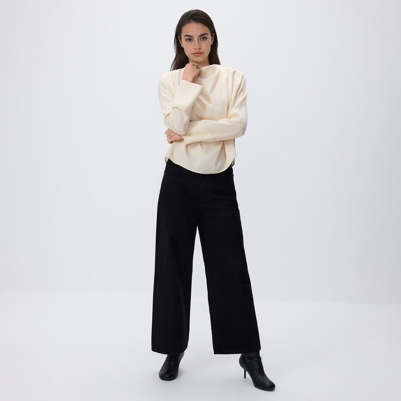 Reserved - Džíny culottes - černý
