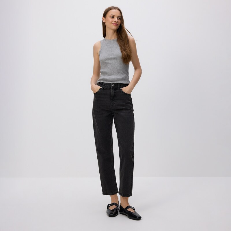 Reserved - Džíny mom fit - šedá